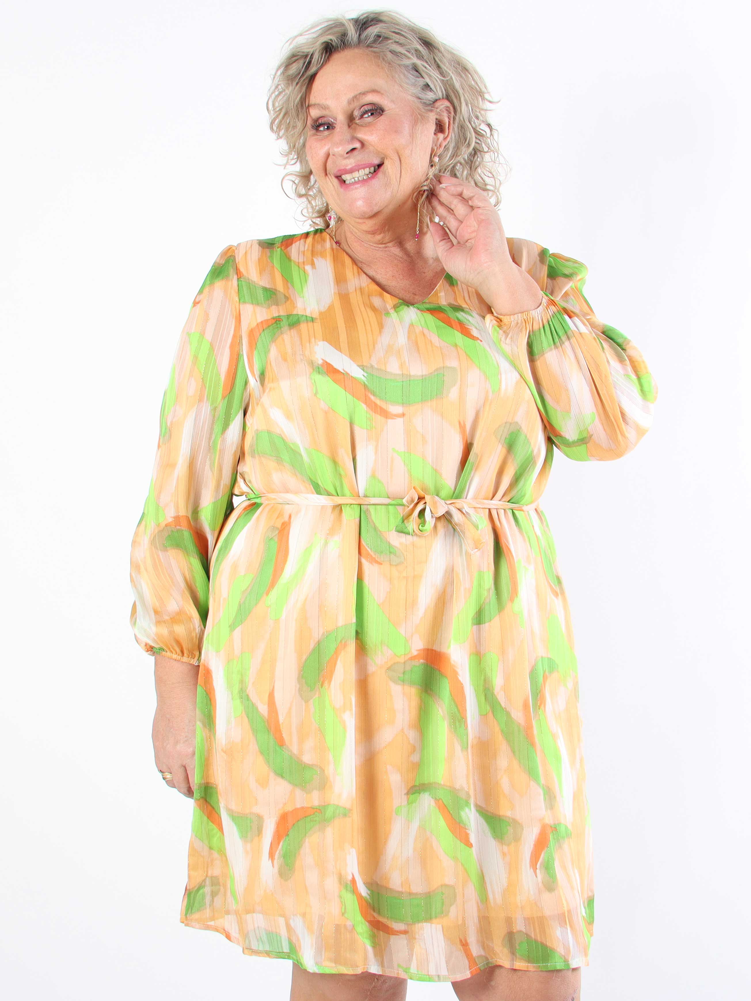 Filipa - Mönstrad tunikaklänning med glittertrådar